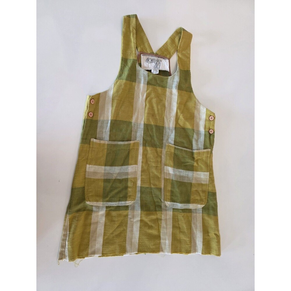 Ace&Jig Brand Thelma Multi-Colored Plaid Textile Chore Dress Sz XXS Plaid Pocket